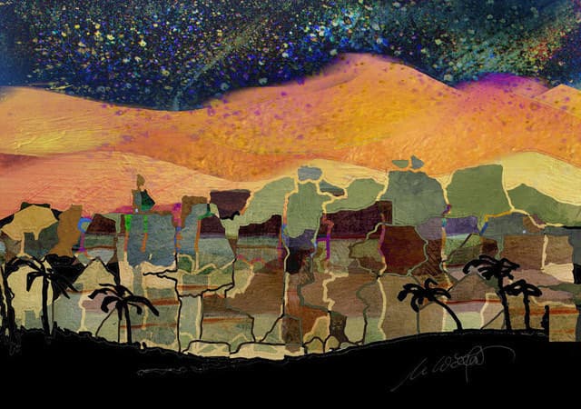 Wüste Felsen bei Nacht — Bild von Michael Willfort