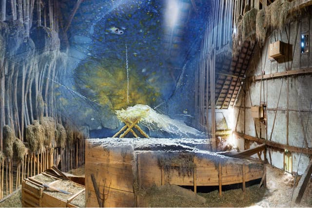 Weihnachten Krippe im Stall — Bild von Michael Willfort