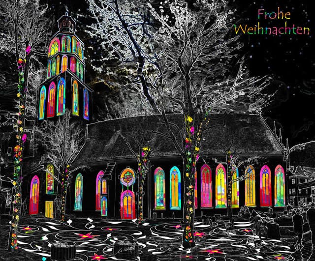 Weihnachtskarte Kirche N-A — Bild von Michael Willfort