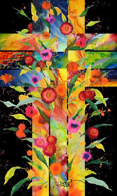 Kreuz Blumen Geflecht_V03 — Bild von Michael Willfort