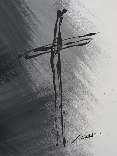 Trauerkreuz_schwarz weiß — Bild von Michael Willfort