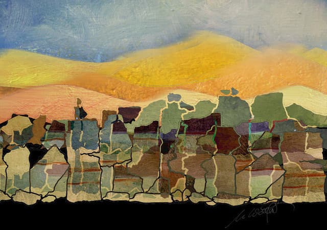Sandwüste Felsen bei Tag,großes Bild — Bild von Michael Willfort